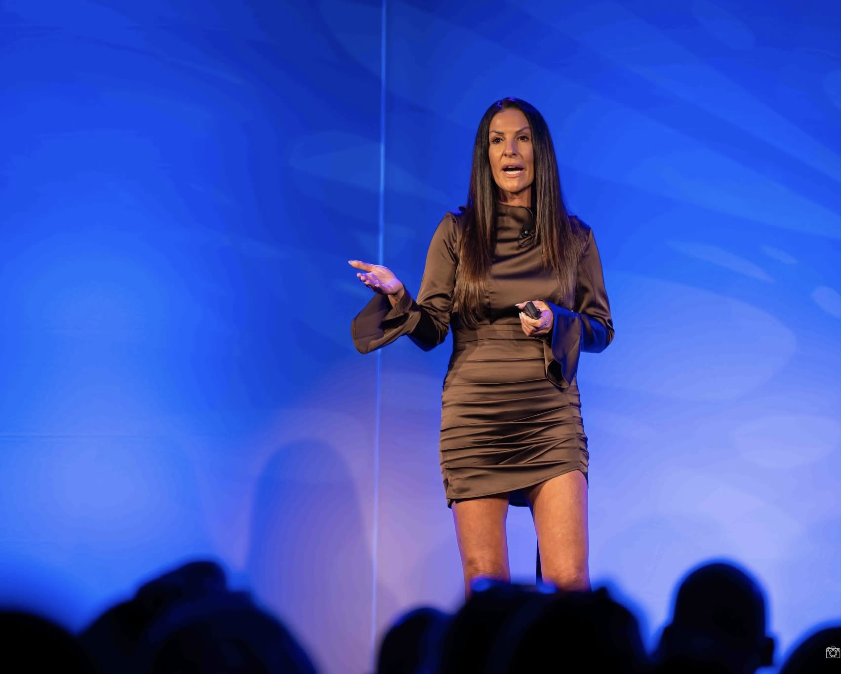 Nadia Habib speaking on stage